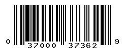 UPC 037000373629 barcode image