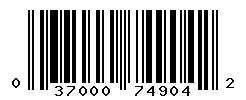 UPC barcode number 037000749042