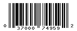 UPC barcode number 037000749592