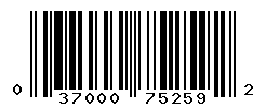 UPC barcode number 037000752592