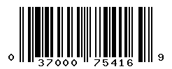 UPC barcode number 037000754169