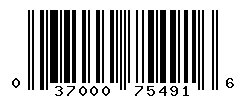 UPC barcode number 037000754916