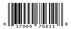 UPC barcode number 037000756118