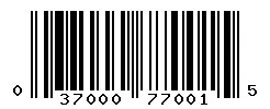 UPC 037000770015 barcode image
