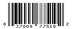 UPC barcode number 037000775102