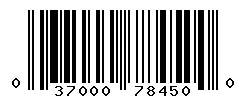UPC 037000784500 barcode image
