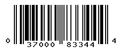 UPC barcode number 037000833444