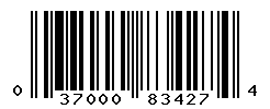 UPC barcode number 037000834274