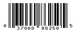UPC barcode number 037000862505