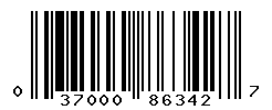 UPC barcode number 037000863427