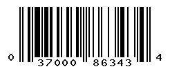 UPC barcode number 037000863434