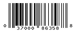 UPC barcode number 037000863588