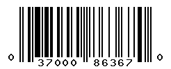 UPC barcode number 037000863670