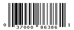 UPC barcode number 037000863861