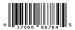 UPC barcode number 037000867845