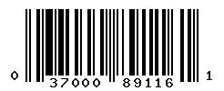 UPC barcode number 037000891161