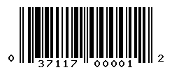 UPC barcode number 037117000012