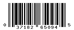 UPC barcode number 037182650945