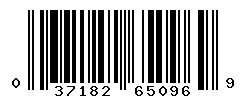 UPC barcode number 037182650969