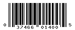 UPC barcode number 037466014005