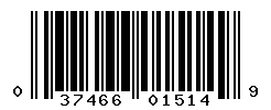 UPC barcode number 037466015149