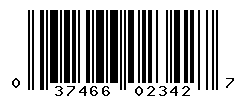 UPC barcode number 037466023427