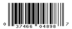 UPC barcode number 037466048987