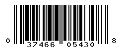 UPC barcode number 037466054308