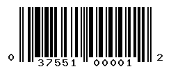 UPC barcode number 037551000012
