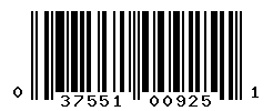 UPC barcode number 037551009251