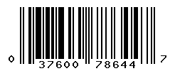 UPC barcode number 037600786447