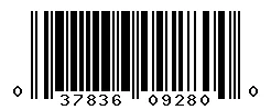 UPC barcode 037836092800