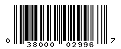 UPC barcode number 038000029967