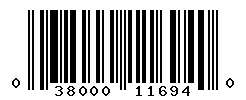 UPC barcode number 038000116940