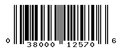 UPC barcode number 038000125706