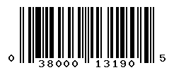 UPC barcode number 038000131905