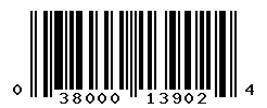 UPC barcode number 038000139024