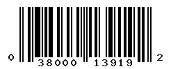 UPC barcode number 038000139192