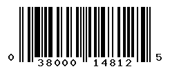 UPC barcode number 038000148125