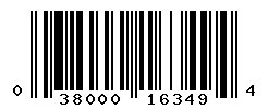 UPC barcode number 038000163494