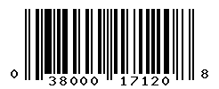 UPC barcode number 038000171208