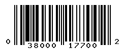 UPC barcode number 038000177002