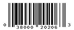 UPC barcode 038000202063