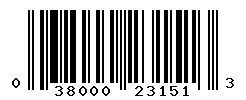 UPC barcode number 038000231513