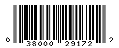 UPC barcode number 038000291722