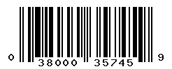 UPC barcode number 038000357459