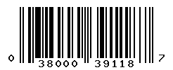 UPC barcode number 038000391187