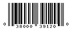 UPC barcode number 038000391200