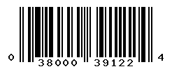 UPC barcode number 038000391224