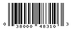 UPC barcode number 038000483103